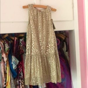 Zara Girls Gold Animal Print Dress 7 New w/ Tags